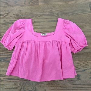 day + moon pink ruffle top